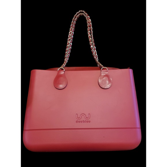 Double H Handbags - doubleu Bag Purse Tote Red With Gold Colored  Chain Strap Changeable Shell